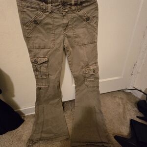 Garage Tan Flare Cargo Pants